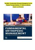Test Bank Fundamental Orthopedic Management for the Physical Therapist Assistant&comma; 5th Edition by Manske&NewLine;Chapter 1 to 29 Covered  &NewLine;