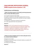 CHILD WELFARE CERTIFICATION &lpar;FLORIDA&rpar; &NewLine;EXAM Complete Practice Questions