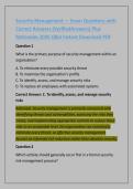 Security Management &mdash; Exam Questions with &NewLine;Correct Answers &lpar;VerifiedAnswers&rpar; Plus &NewLine;Rationales 2026 Q&A Instant Download PDF 