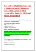 New York Certified Public Accountant &NewLine;&lpar;CPA&rpar; Regulation &lpar;REG&rpar; Questions &NewLine;And Correct Answers &lpar;Verified &NewLine;Answers&rpar; Plus Rationales 2026 Q&A &vert; &NewLine;Instant Download Pdf 