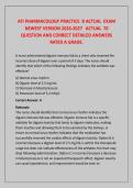 ATI PHARMACOLOGY PRACTICE B ACTUAL EXAM NEWEST VERSION 2026-2027 ACTUAL 70 QUESTION AND CORRECT DETAILED ANSWERS&NewLine;RATED A GRADE 2026&sol;2027 FREQUENTLY MOST TESTED Q&A FROM PAST PAPERS &ndash; MOST EXPECTED IN EXAM &ndash; MUST KNOW BEFORE EXAM&NewLine;