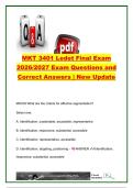 MKT 3401 Ledet Final Exam 2026&sol;2027&colon; 30&plus; Questions & Answers &ndash; Segmentation&comma; Marketing Research&comma; Pricing&comma; Promotion & Social Media