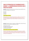 NUR 210 PRINCIPLES OF PHARMACOLOGY &ndash; EXAMS 1-4 COMPREHENSIVE REVIEW AND 2 PRACTICE EXAMS