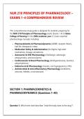 NUR 210 PRINCIPLES OF PHARMACOLOGY &ndash; EXAMS 1-4 COMPREHENSIVE REVIEW AND 2 PRACTICE EXAMS
