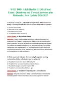 WGU D454 Adult Health III &vert; OA Final Exam &vert; Questions and Correct Answers plus Rationale &vert; New Update 2026&sol;2027
