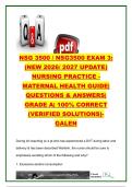 NSG 3500 Exam 3 2026&sol;2027&colon; 80&plus; Questions & Answers &ndash; Postpartum Hemorrhage&comma; Breastfeeding&comma; DVT&comma; Infections & Postpartum Care &ndash; Galen