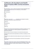 California Life&comma; Accident & Health Insurance Exam 2025&sol;2026 &vert; Complete 200&plus; Q&A with Correct Answers &vert; Pass with Confidence