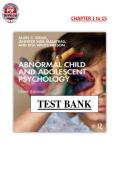 Abnormal Child Psychology 9th Edition Chapter&period; 1-15 - Israel et al&period; - Test Bank PDF