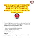BIOS 252 &lpar;ANATOMY AND PHYSIOLOGY II&rpar;  MOCK FINAL EXAM QUESTIONS AND  CORRECT DETAILED ANSWERS WITH  RATIONALES &vert;&vert; 100&percnt; GUARANTEED PASS&excl;&excl;  <LATEST VERSION>