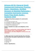 Small Commercial & General Building Construction &ndash; Arizona AZ B-2 General Small Commercial Contractor Practice Exam &vert; Questions&comma; Verified Answers & Detailed Rationales &vert; 2026 Contractor License Exam Prep &vert; Commercial Building&comma; Tenant Improvements & Remode