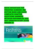 DAVIS ADVANTAGE FOR PEDIATRIC NURSING 3RD EDITION RUDD AND DIANE COMPLETE CHAPTER QUESTIONS ANSWERS DETAILED RATIONALES 2026 2027 UPDATED STUDY GUIDE GRADED A&plus;&NewLine;