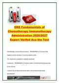 ONS Chemotherapy Immunotherapy Administration 2026&sol;2027&colon; 100&plus; Questions & Verified Answers &ndash; Chemo Safety&comma; Antineoplastics&comma; Immunotherapy & Adverse Events