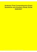 Anatomy Final Comprehensive Exam Questions and Answers Study Guide 2026&sol;2027