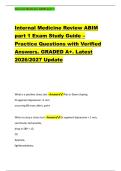 Internal Medicine Review ABIM &NewLine;part 1 Exam Study Guide &ndash; &NewLine;Practice Questions with Verified &NewLine;Answers&period; GRADED A&plus;&period; Latest &NewLine;2026&sol;2027 Update 