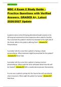 MDC 4 Exam 2  &NewLine;MDC 4 Exam 2 Study Guide &ndash; &NewLine;Practice Questions with Verified &NewLine;Answers&period; GRADED A&plus;&period; Latest &NewLine;2026&sol;2027 Update 