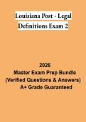 Louisiana POST &ndash; Legal Definitions Exam 2 PDF &vert; Peace Officer Legal Study Guide&comma; Practice Questions & Exam Review 2026