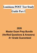 Louisiana POST Test Study Guide Part I PDF &vert; Peace Officer Certification Practice Questions & Exam Review 2026