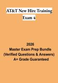 AT&T New Hire Training Exam 4 PDF &vert; Employee Training Study Guide&comma; Practice Questions & Exam Review 2026
