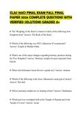 CLAS 150C1 FINAL EXAM FALL FINAL&NewLine;PAPER 2026 COMPLETE QUESTIONS WITH&NewLine;VERIFIED SOLUTIONS GRADED A&plus;&NewLine;