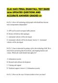 CLAS 150C1 FINAL EXAM FALL TEST BANK&NewLine;2026 UPDATED QUESTIONS AND&NewLine;ACCURATE ANSWERS GRADED A&plus;