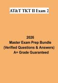 AT&T TKT II Exam 2 PDF &vert; TKT II Study Guide&comma; Practice Questions&comma; Answers & Employee Training Exam Review 2026