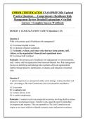 CPHRM CERTIFICATION EXAM PREP 2026 Updated &NewLine;Practice Questions &mdash; Comprehensive Healthcare Risk &NewLine;Management Review Detailed Explanations &bull; Verified &NewLine;Answers &bull; Complete Success Workbook 