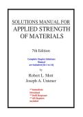 Solutions Manual for Applied Strength of Materials 7th Edition by Robert L&period; Mott and Joseph A&period; Untener