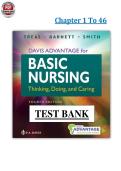 Basic Nursing 4th Edition &lpar;2025&rpar; Chapter&period; 1-46 - Treas&comma; Barnett&comma; Smith - Test Bank PDF