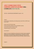 ANCC NURSE EXECUTIVE &NewLine;CERTIFICATION EXAM PREP 2026 &ndash;&NewLine;COMPLETE TEST BANK
