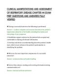 CLINICAL MANIFESTATIONS AND ASSESSMENT&NewLine;OF RESPIRATORY DISEASE CHAPTER 44 EXAM&NewLine;PREP QUESTIONS AND ANSWERS FULLY&NewLine;VERIFIED&NewLine;