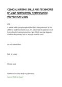 CLINICAL NURSING SKILLS AND TECHNIQUES&NewLine;BY ANNE GRIFFIN PERRY CERTIFICATION&NewLine;PREPARATION GUIDE&NewLine;