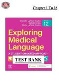 Exploring Medical Language 12th Ed &lpar;2025&rpar; Ch&period; 1-16 - Brooks&comma; Levinsky & Brooks - Test Bank PDF