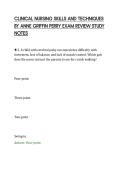 CLINICAL NURSING SKILLS AND TECHNIQUES&NewLine;BY ANNE GRIFFIN PERRY EXAM REVIEW STUDY&NewLine;NOTES&NewLine;