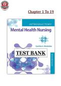 Introductory Mental Health Nursing 5th Edition Chapter&period; 1-19 - Cynthia A&period; Kincheloe - Test Bank PDF