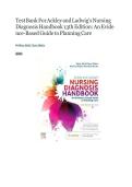 Test Bank For Ackley and Ladwig&rsquo;s Nursing Diagnosis Handbook&colon; An Evidence-Based Guide to Planning Care 13th Edition &lpar;2024&rpar;&period; Mary Beth Flynn Makic - All Chapters 1-30 PLUS Nursing Outcomes Classification &lpar;NOC&rpar;&comma; 6th edition Outcome Labels and Definitions