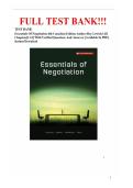Test Bank for Essentials of Negotiation&comma; 4th Canadian Edition by Roy J&period; Lewicki &vert; Chapters 1&ndash;12 &vert; Questions & Answers &vert; PDF Study Guide