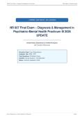 NR 607 Final Exam &ndash; Diagnosis & Management in&NewLine;Psychiatric-Mental Health Practicum III 2026&NewLine;UPDATE