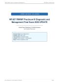 NR 607 PMHNP Practicum III Diagnostic and&NewLine;Management Final Exam 2026 UPDATE