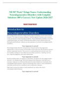 NR 507 Week 7 Edapt Neuro&colon; Understanding Neurodegenerative Disorders with Complete Solutions 100&percnt; Correct &vert; New Update 2026-2027