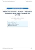 NR 607 Final Exam Prep &ndash; Diagnosis & Management&NewLine;in Psychiatric-Mental Health Practicum III 2026&NewLine;UPDATE