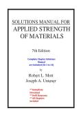 Solutions Manual for Applied Strength of Materials 7th Edition by Robert L&period; Mott and Joseph A&period; Untener