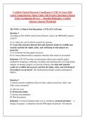 Certified Clinical Research Coordinator &lpar;CCRC&reg;&rpar; Exam 2026 &NewLine;Latest Comprehensive Study Guide with Practice Questions Clinical &NewLine;Trial Coordination Review &mdash; Detailed Rationales&comma; Verified &NewLine;Answers&comma; Success Workbook