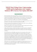 NR 507 Week 5 Edapt Notes&colon; Understanding GERD and Its Implications with Complete Solutions 100&percnt; Correct &vert; New Update 2026-2027