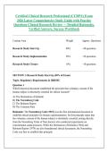 Certified Clinical Research Professional &lpar;CCRP&reg;&rpar; Exam &NewLine;2026 Latest Comprehensive Study Guide with Practice &NewLine;Questions Clinical Research Review &mdash; Detailed Rationales&comma; &NewLine;Verified Answers&comma; Success Workbook