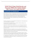 NR 507 Week 5 Edapt&colon; Mood Disorders and Depression &lpar;MDD&rpar; with Complete Solutions 100&percnt; Correct &vert; New Update 2026-2027