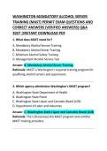 Washington Mandatory Alcohol Server Training &lpar;MAST&rpar; Certification Exam Questions and Correct Answers &ndash; 2026