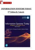INFORMATION SYSTEMS TODAY  &NewLine;9TH Edition By Valacich &NewLine;