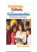 Test Bank for Language&comma; Culture&comma; and Communication 7th Edition by Nancy Bonvillain Questions and Answers