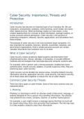 Cyber Security&colon; Importance&comma; Threats and Protection&NewLine;