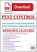 General Structural Pest Control 7A Exam &vert; Practice Questions & Answers with Rationales &vert; Complete Study Guide 2026